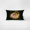Detailed view of a soft rectangular velvet throw pillow featuring a charming artistic hug illustration. - Fun Life 10