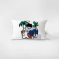 Nordic cartoon cute dog rectangular throw pillow detail showing cozy illustration for sofa - Cartoon Cute Dog 12