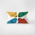 Nordic cute cartoon dog pattern rectangular velvet throw pillow detail view, soft cushion. - Cartoon Cute Dog 15