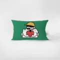 Green rectangular pillow cover featuring cute cartoon dogs and heart illustration detail. - Cartoon Cute Dog 18