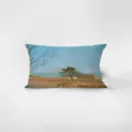 Detailed view of Nordic landscape velvet rectangular throw pillow, artistic home decor. - Norwegian Scenery 03 / 30x50cm (Without Core)