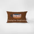 Retro Maillard style rectangular throw pillow with coffee cup pattern and elegant text print. - Vintage Maillard Style 5