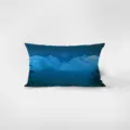 Velvet rectangular throw pillow detail showing scenic Norwegian snowy mountain night landscape. - Norwegian Scenery 05