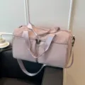 Große Kapazität einfarbig Damen Reisegepäck Tasche Freizeit Schulter Fitness Bag rosa - Rosa