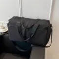 Große schwarze Reisetasche Damen Schultertasche Sporttasche Weekender Tragetasche - Schwarz