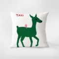 Federa per cuscino decorativo con stampa artistica di cervo verde disegnato a mano, morbida. - Stampa Bifacciale 35x35cm (Copertura Senza Imbottitura) / Ins Verde 1