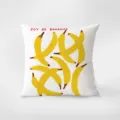 Cuscino bianco decorativo con stampa artistica di banane e testo. Morbido e confortevole. - Stampa Bifacciale 35x35cm (Copertura Senza Imbottitura) / Serie Giallo Caldo 2