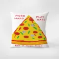 Cuscino decorativo divertente con stampa pizza creativa, morbido materiale in flanella per divano. - Stampa Bifacciale 35x35cm (Copertura Senza Imbottitura) / Serie Giallo Caldo 3