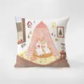 Federa per cuscino stile nordico con simpatico motivo di corgi morbido cuscino per divano casa - Stampa Bifacciale 35x35cm (Copertura Senza Imbottitura) / Favola Romantica 2
