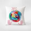 Nordic art throw pillow with colorful globe graphic and slogan, soft velvet bedroom sofa cushion - 35x35cm(Without Core) / Colorful Style 2