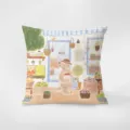 Federa per cuscino stile nordico con motivo di cane acquerello per decorazione divano - Stampa Bifacciale 35x35cm (Copertura Senza Imbottitura) / Favola Romantica 4