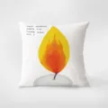 Decorative throw pillow with artistic candle illustration and text print for living room sofa use. - Warm Yellow Series 6