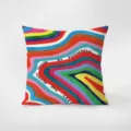 Decorative throw pillow with colorful psychedelic abstract art print, soft velvet cushion for sofa. - 35x35cm(Without Core) / Colorful Style 4