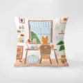 Nordic cute cat illustration throw pillow cover, cozy fairytale style sofa cushion case. - Romantic Fairytale 5