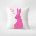 Creative pink rabbit art throw pillow decorative cushion for sofa and home bed use. - Pink Cute Art 7