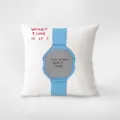 Dettaglio cuscino decorativo con stampa di orologio creativo e morbido tessuto bianco. - Stile Ragazza Nordica 4 / Federa 35x35cm Senza Imbottitura