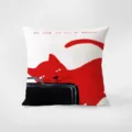 Cuscino decorativo in velluto con graziosa stampa artistica di gatto rosso e valigia. - Stampa Bifacciale 35x35cm (Copertura Senza Imbottitura) / Cuscino Divertente 368-2