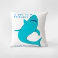 Federa per cuscino morbida in velluto con stampa squalo blu carino per divano letto soggiorno - Stampa Bifacciale 35x35cm (Copertura Senza Imbottitura) / Piccola Ragazza 2