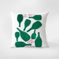 Decorative throw pillow featuring artistic green bottles and quote print for sofa bed. - Ins Green 9