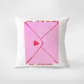 Decorative throw pillow with pink envelope art design for sofa living room bed decor - Pink Cute Art 9