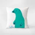 Federa per cuscino decorativa con graziosa stampa di animali turchesi e design grafico unico. - Stampa Bifacciale 35x35cm (Copertura Senza Imbottitura) / Piccola Ragazza 3