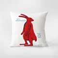 Cuscino decorativo in velluto con simpatica stampa di animale rosso e citazioni inglesi. - Stampa Bifacciale 35x35cm (Copertura Senza Imbottitura) / Cuscino Divertente 368-4