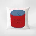 Funny dog food printed throw pillow, white square sofa cushion cover for home decor. - Funny Pillow 368-8