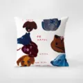 Housse de coussin décorative avec impression de chiens dessinés à la main, salon confortable. - 35x35cm / Peintre 396-4