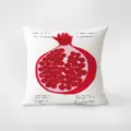 Decorative throw pillow with pomegranate art and fun text for living room sofa home decor - Double-Sided Print 35x35cm (Cover Without Core) / Red Series INS 366-8