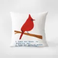 Decorative throw pillow featuring a cute red cardinal bird and funny text, perfect for sofa room. - Funny Pillow 368-11