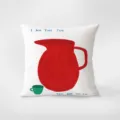 Decorative throw pillow with artistic jug and cup print, modern living room cushion. - Funny Pillow 368-13
