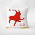 Funny red dog print throw pillow abstract art style cute home sofa decorative cushion cover - Double-Sided Print 35x35cm (Cover Without Core) / Red Series INS 366-13
