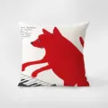 Decorative throw pillow featuring a funny red cat playing piano artistic print design. - Double-Sided Print 35x35cm (Cover Without Core) / Red Series INS 366-16