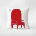 Funny throw pillow with abstract chair art print, soft velvet cushion cover for sofa living room. - Funny Pillow 368-17