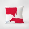 Decorative throw pillow with creative red cow art print, soft fabric cushion cover for sofa. - Double-Sided Print 35x35cm (Cover Without Core) / Red Series INS 366-17