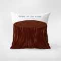 Coussin de décoration créatif avec impression de souche d'arbre et texte amusant pour le salon. - 35x35cm / Peintre 396-15