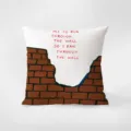 Housse de coussin décorative artistique avec impression graphique de mur de briques, douillette. - 35x35cm / Peintre 396-18