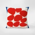 Decorative velvet throw pillow with artistic red balloons pattern and quirky English text. - Funny Pillow 368-21