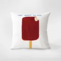 Gros plan détaillé du coussin artistique avec motif de glace rouge et citation anglaise. - Peintre 396-21 / Motif Double Face 35X35cm (Taie d'oreiller sans rembourrage)