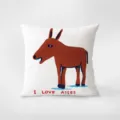 Coussin imprimé âne de dessin animé drôle, housse de coussin de canapé artistique douce. - 35x35cm / Peintre 396-13