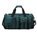 Large capacity travel duffel bag waterproof gym bag versatile casual fitness shoulder bag. - Dark Green