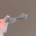 Pinza de pelo con lazo de perlas elegante horquilla lateral para mujeres y niñas - Completo Perla Lazo Gunmetal #3