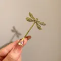 Vintage antike silberne Libelle Metall Haarklammer, elegante Seiten Haarnadel für Damen. - Libellenform / 5.5x4cm / Altgold