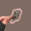 Barrette à cheveux perles cristal rose élégante pince latérale accessoire cheveux femme. - Nuage / Rose