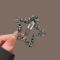 Pince à cheveux étoile en cristal, barrette bec de canard scintillante pour femmes. - Pentagramme / Gris