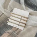 Set di delicate mollette per capelli dorate con strass per donne accessori lucidi eleganti - Oro Strass Piccolo Singola Fila / Set di 4 / Oro