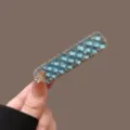 Pinza de pelo de cristal azul brillante para mujer, elegantes accesorios de horquilla con estrás. - Cristal Diamante Azul