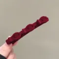 Burgundy velvet hair clip for women, stylish multi-section side clip for cute bangs styling. - Braiding Clip / 9.5cm / Burgundy