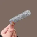 Estilo coreano súper brillante cristal cuadrado pinza para el pelo pedrería horquilla mujer - Cuadrado / Púrpura