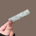 Pinza de pelo cuadrada de cristal estilo coreano brillante horquilla de diamantes mujer - Cuadrado / Blanco